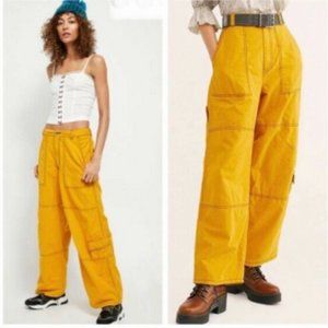 Free People Calendula Wide-Leg Pants Y2K 90s grunge mustard yellow